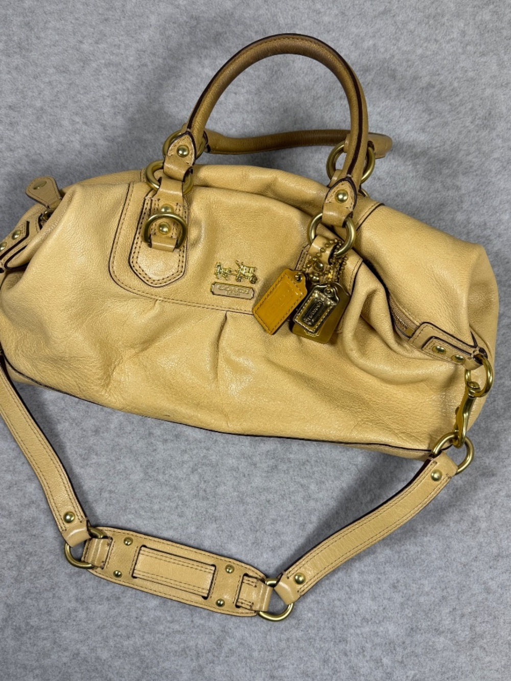 Coach Madison Sabrina Tan Leather Convertible Satchel Shoulder Bag 12937 Y2K - Picture 13 of 13